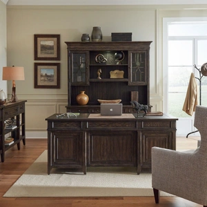 Liberty Furniture Paradise Valley Executive Office Set | Saddle Brown Wood, Saddle Brown