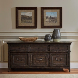 Liberty Furniture Paradise Valley Executive Office Set | Saddle Brown Wood, Saddle Brown