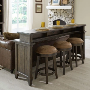 Liberty Furniture Paradise Valley Console Bar Set | Saddle Brown & Power, Saddle Brown
