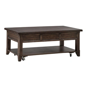 Liberty Furniture Paradise Valley Rectangular Wood Lift Top Cocktail Table, Saddle Brown