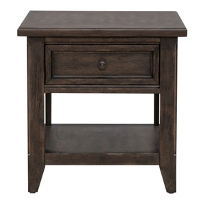 Liberty Furniture Paradise Valley Rectangular Wood End Table w/Drawer, Saddle Brown