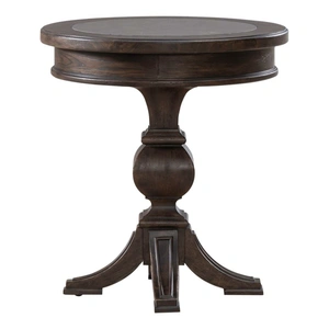 Liberty Furniture Paradise Valley Round Wood Chairside Table, Saddle Brown