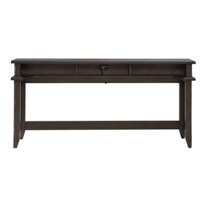 Liberty Furniture Paradise Valley Rectangular Wood Console Bar Table w/Charging Station, Saddle Brown