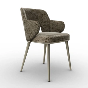 Calligaris Foyer Fabric/Metal Customizable Upholstered Dining Open-Back Armchair (Set of 4)
