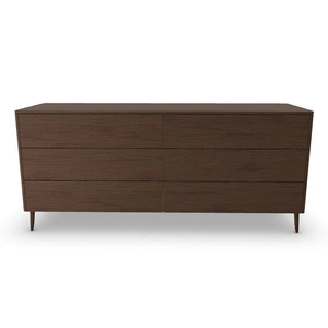Calligaris Boston Wood Dresser w/6 Drawers, Smoke