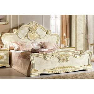 Camelgroup, Italy Leonardo Legno Wood Panel Bed, Beige