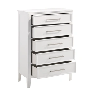 New Classic Furniture SM Andover Wood 5-Drawer Chest, White