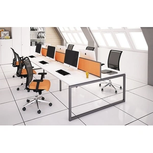 NARBUTAS Nova O 165.2-inch Office 6-Desk Bench w/Metal Frame