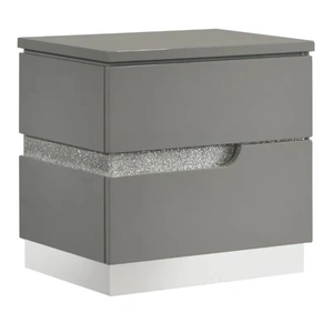 New Classic Furniture SM Paradox Gloss Laminate Nightstand w/2 Drawers