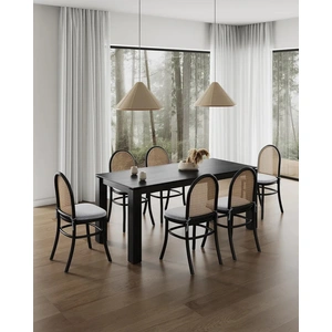 Manhattan Comfort Rockaway 70.86-inch Solid Wood Dining Room Set w/Paragon 1.0 Chairs