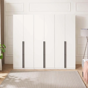 Manhattan Comfort Lee Freestanding 3-Piece Wardrobe Closet w/2 Hanging Rods, 4 Drawers, 3 Shoe Storage & 6 Shelves 