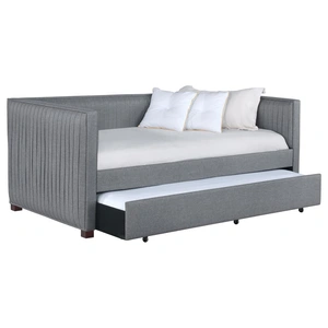 Coaster Brodie Fabric Twin Daybed with Trundle, Grey