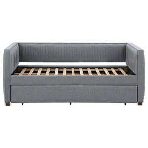 Coaster Brodie Fabric Twin Daybed with Trundle, Grey