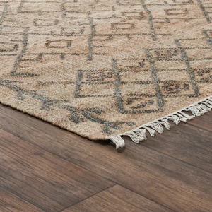 Classic Home Accona Jute/Cotton Handwoven 2' x 3' Rug, Natural/Sage