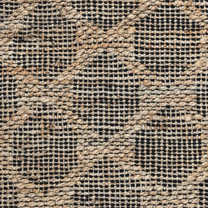 Classic Home Mojave Jute/Cotton Handwoven Rug, Black/Natural