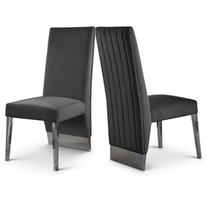 Meridian Furniture Porsha Dining Chair with Metal Legs (Set of 2)