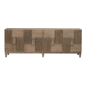 Liberty Furniture Serenity Wood 82-Inch Accent TV Console w/4 Doors, Burnished Beige
