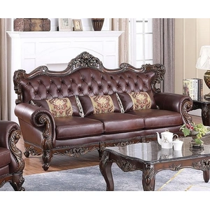 Cosmos Furniture Britney Fabric Sofa, Cherry