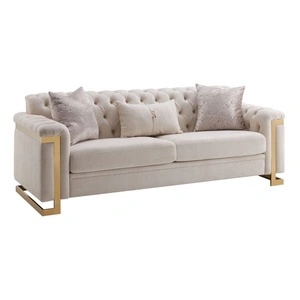 Cosmos Furniture Chloe Fabric Living Room Sofa, Beige