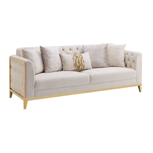 Cosmos Furniture Stella Fabric Living Room Sofa, Beige