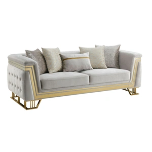 Cosmos Furniture Judy Fabric Living Room Sofa, Gray