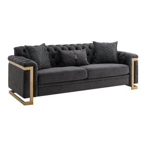 Cosmos Furniture Riya Fabric Living Room Sofa, Gray