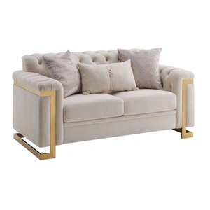 Cosmos Furniture Chloe Fabric Living Room Set, Beige