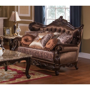 Cosmos Furniture Aroma Fabric Loveseat in Cherry