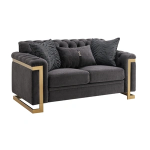 Cosmos Furniture Riya Fabric Living Room Set, Gray