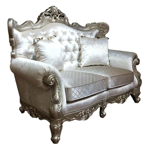 Cosmos Furniture Emily Fabric Loveseat in Silver