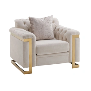 Cosmos Furniture Chloe Fabric Living Room Set, Beige