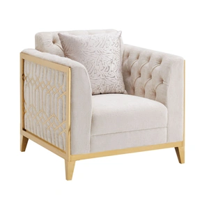 Cosmos Furniture Stella Fabric Living Room Set, Beige
