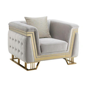 Cosmos Furniture Judy Fabric Living Room Set, Gray