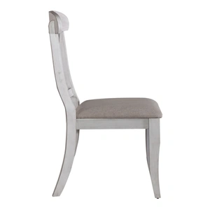 Liberty Furniture Ocean Isle Linen/Wood X Back Side Chair, Antique White & Weathered Pine (Set of 2)
