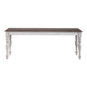 Liberty Furniture Ocean Isle Wood Bench, Antique White & Weathered Pine
