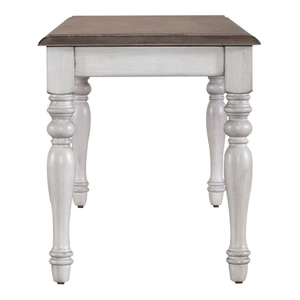 Liberty Furniture Ocean Isle Wood Bench, Antique White & Weathered Pine