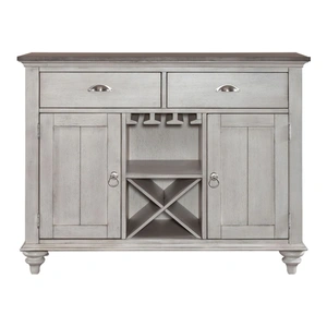 Liberty Furniture Ocean Isle Wood Buffet w/2 Drawers & 2 Doors, Antique White & Weathered Pine