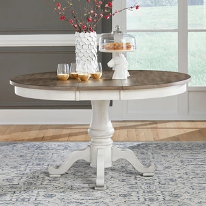 Liberty Furniture Ocean Isle Extendable Dining Set | Antique White & Pine, Antique White & Weathered Pine