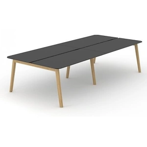NARBUTAS Nova Wood 110.2-inch Office 4-Desk Bench