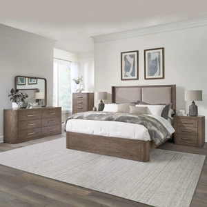 Liberty Furniture South Bend Upholstered Bedroom Set | Burnished Clay, Burnished Clay