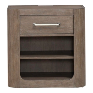 Liberty Furniture South Bend Wood Open Nightstand w/Charging Station & Drawer, Burnished Clay