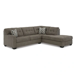 Ashley Furniture Mahoney 2-Piece Polyester L-Shaped Sectional Sofa w/Right Arm Chaise Facing