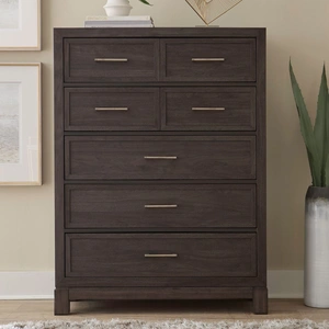 Liberty Furniture Modern Edge Wood Chest w/5 Drawers, Caffe