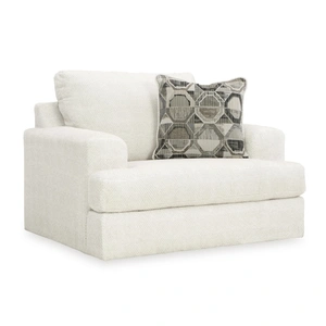 Ashley Furniture Karinne Polyester Oversized Chair in Linen