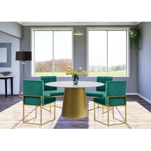 Meridian Furniture Sorrento 50-inch Round Marble Dining Table, White