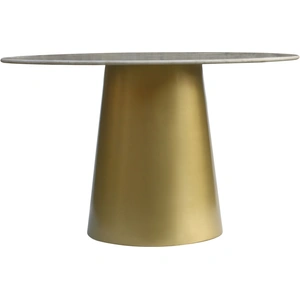 Meridian Furniture Sorrento 50-inch Round Marble Dining Table, White