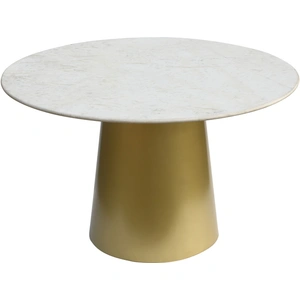 Meridian Furniture Sorrento 50-inch Round Marble Dining Table, White