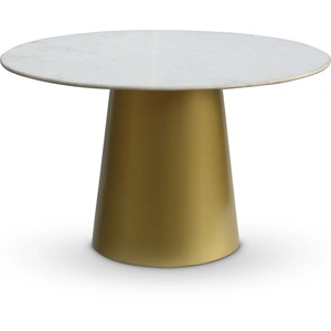 Meridian Furniture Sorrento 50-inch Round Marble Dining Table, White