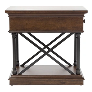 Liberty Furniture Tribeca Rectangular Wood Chair Side Table w/Drawer, Cordovian Brown
