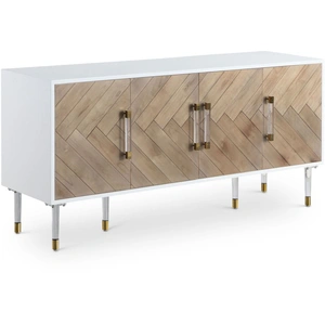 Meridian Furniture Jive 4-Door Sideboard, White/Birch